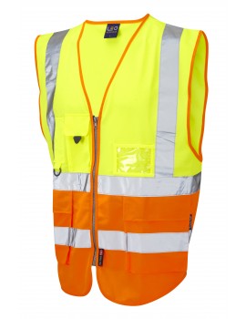 Leo Lynton Superior Class 2 Waistcoat - Yellow/Orange Clothing